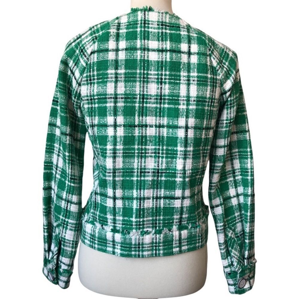 CAbi 5653 Green Library Plaid Tweed Jacket M - Picture 6 of 12